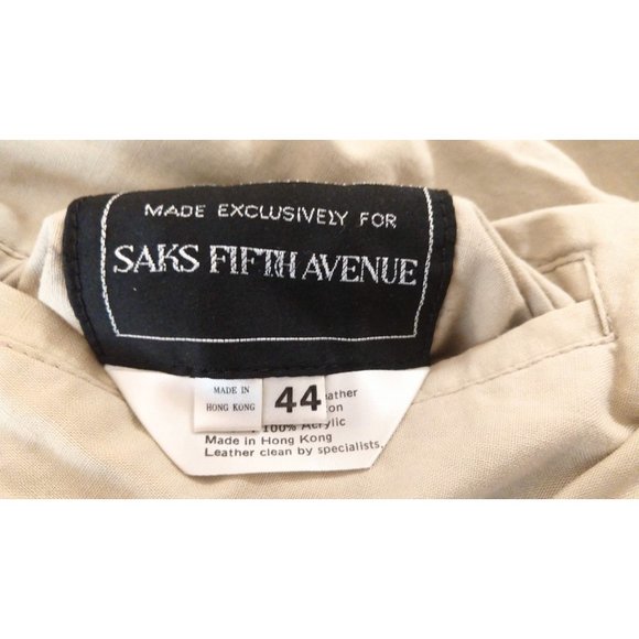 Saks Fifth Avenue mens vintage  brown leather bomber jacket - Picture 10 of 10